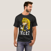 無料の香港。傘の移動。芝ユニ。 Tシャツ (正面フル)