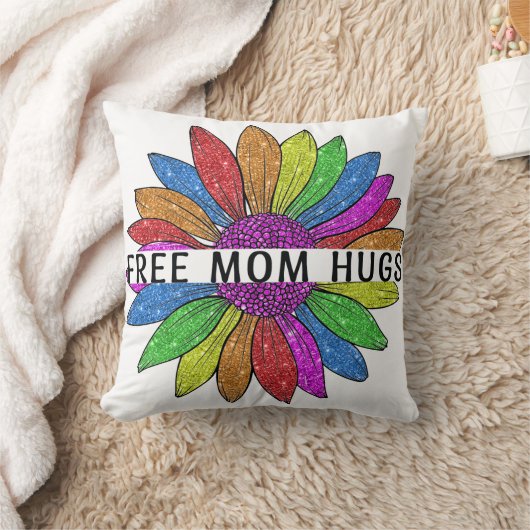 無料のMom Hugs LGBTQIA+プライドサポート クッション (ブランケット)