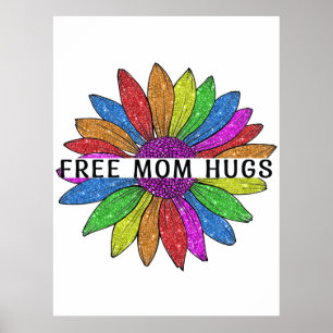無料のMom Hugs LGBTQIA+プライドサポート ポスター