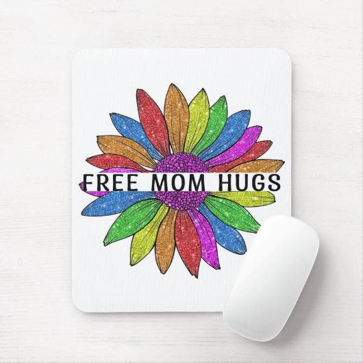 無料のMom Hugs LGBTQIA+プライドサポート マウスパッド (マウス)