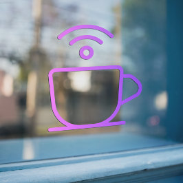 無料のWi-Fiとコーヒー窓のステッカー ウィンドウサイン