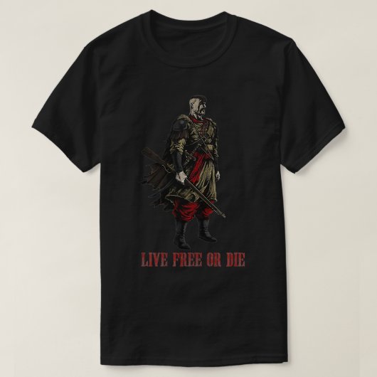 無料または死ぬコサック戦士プレミアム Tシャツ (デザイン正面)