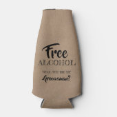 無料アルコール – Groomsman おもしろい Proposal ボトルクーラー (正面)