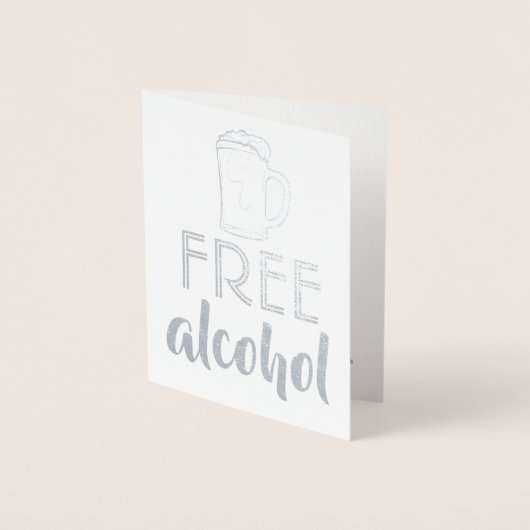 無料アルコール – Groomsman おもしろい Proposal 箔カード (正面)