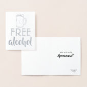 無料アルコール – Groomsman おもしろい Proposal 箔カード (ディスプレー)