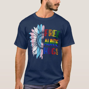 無料アーンティハグLGBT LGBTQゲイプライドレインボーサンフ Tシャツ