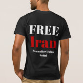 無料イラン覚えているマフサアミニTシャツ Tシャツ (裏面)