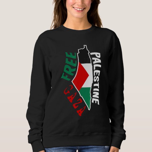 無料ガザパレスチナ無料パレ救ステナ スウェットシャツ (正面)
