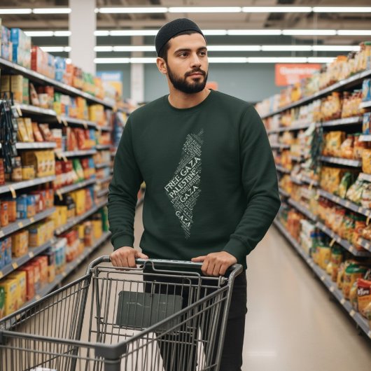 無料ガザ無料パレスチナ地図クラウドワード スウェットシャツ