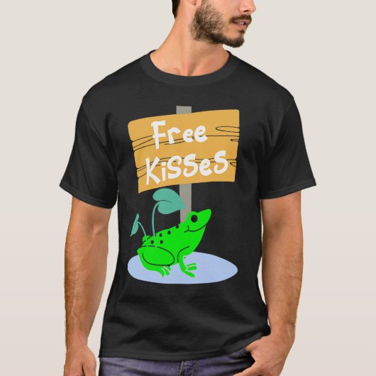 無料キスをさしあげるかわいいカエル Tシャツ (正面)