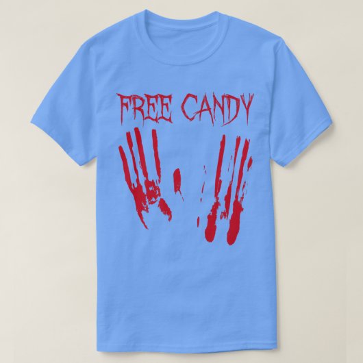 無料キャンディハロウィーン血不気味な最後の分コス Tシャツ (デザイン正面)
