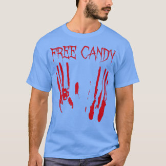 無料キャンディハロウィーン血不気味な最後の分コス Tシャツ
