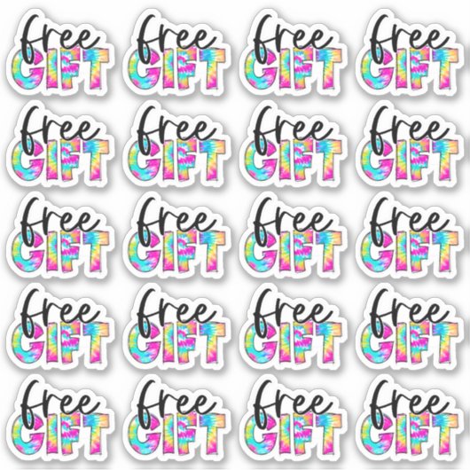 無料ギフト明るい絞り染めスモールビジネスメール シール (正面)