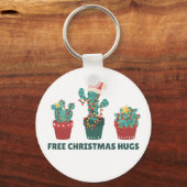 無料クリスマスハグサボスおもしろい植物キーチェーン キーホルダー (正面)