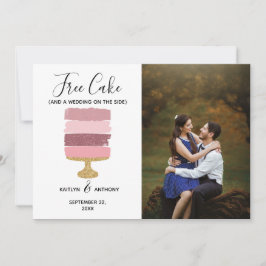 無料ケーキおもしろい写真モダン結婚式の日付保存 セーブザデート
