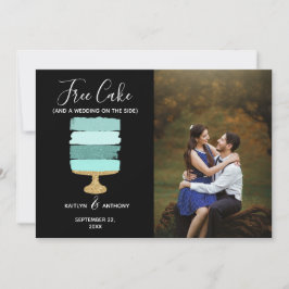 無料ケーキおもしろい写真モダン結婚式の日付保存 セーブザデート