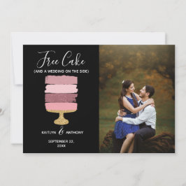 無料ケーキおもしろい写真モダン結婚式の日付保存 セーブザデート