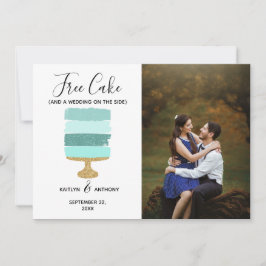 無料ケーキおもしろい写真モダン結婚式の日付保存 セーブザデート