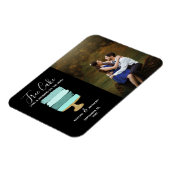 無料ケーキおもしろい写真モダン結婚式の日付保存 マグネット (左側)