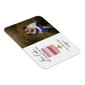 無料ケーキおもしろい写真モダン結婚式の日付保存 マグネット (右側)