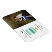 無料ケーキおもしろい写真モダン結婚式の日付保存 マグネット (右側)