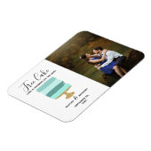 無料ケーキおもしろい写真モダン結婚式の日付保存 マグネット (左側)