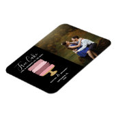 無料ケーキおもしろい写真モダン結婚式の日付保存 マグネット (左側)