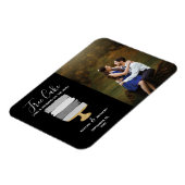 無料ケーキおもしろい写真モダン結婚式の日付保存 マグネット (左側)