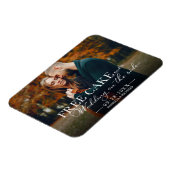 無料ケーキおもしろい結婚式の日付写真マグネットを保存 マグネット (左側)