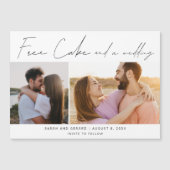 無料ケーキと結婚の写真日付を保存 (正面)