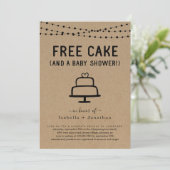 無料ケーキと赤ちゃんシャワーカップル男女兼用 招待状 (スタンド正面)