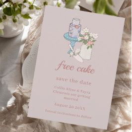 無料ケーキダスティおもしろいピンク 招待状