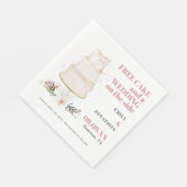 無料ケーキ結婚のサイドピンクおもしろいの日付を保存 スタンダードランチョンナプキン (角)