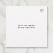 無料ケーキ結婚のサイド文字ブラウン日付を保存 フェイバータグ (裏面)