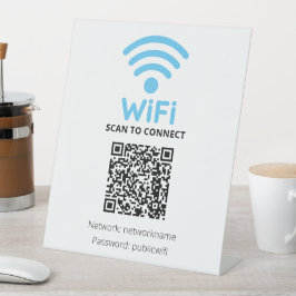 無料ゲストWifiを接続するためのスキャン 台座サイン
