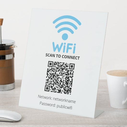 無料ゲストWifiを接続するためのスキャン 台座サイン (インサイチュ)