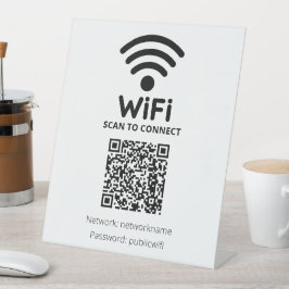 無料ゲストWifiを接続するためのスキャン 台座サイン