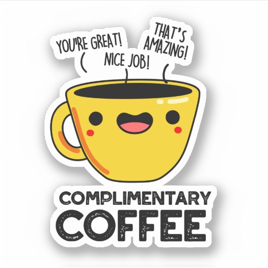 無料コーヒードリンクおもしろいプリン シール (正面)