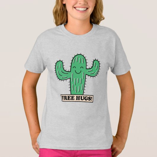 無料サボテンHugsシャツとジャケット Tシャツ (正面)
