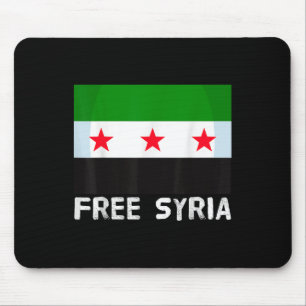無料シリア誇りを持ったヴィンテージシリア国旗のハートマップSou マウスパッド