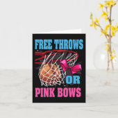 無料スローまたはピンクの弓ジェンダーがバスケットボールを明らかにする カード (黄色い花)