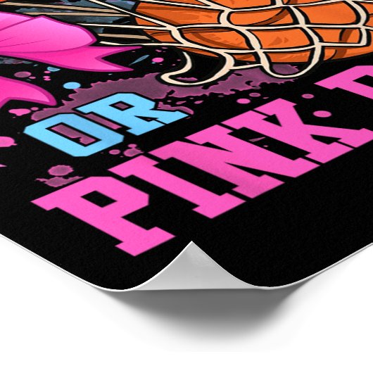 無料スローまたはピンクの湾曲妊娠ピンクまたは青 ポスター (角)