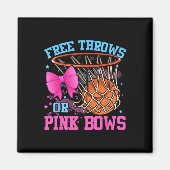 無料スローまたはピンクの湾曲妊娠ピンクまたは青 マグネット (正面)