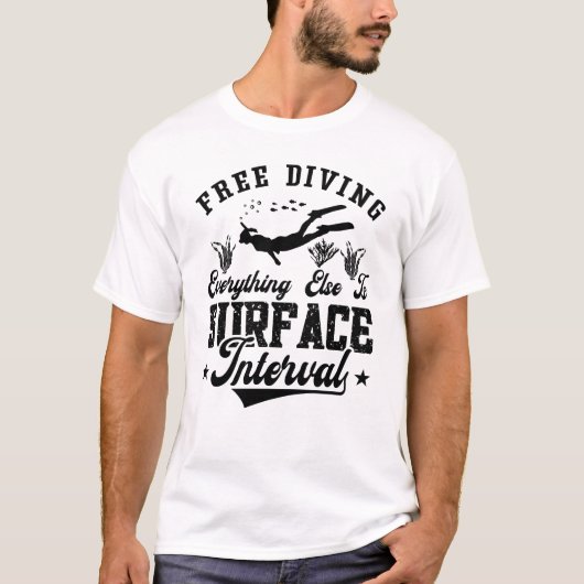 無料ダイビングフリーダイバーその他すべて海 Tシャツ (正面)