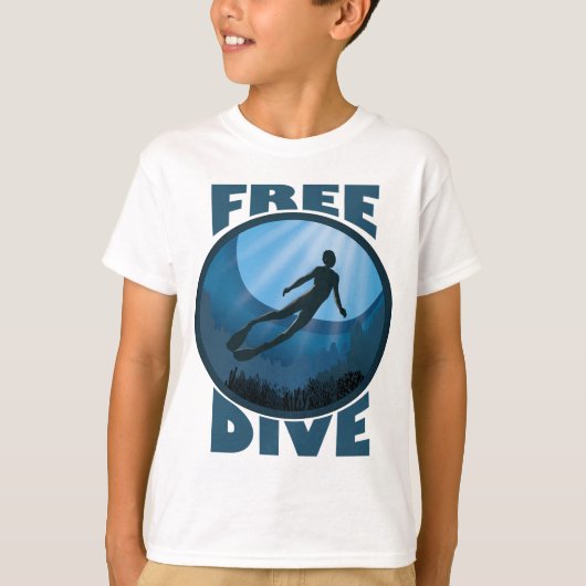 無料ダイビング – 海はFreediverを呼んでいる Tシャツ (正面)