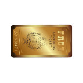 無料チケット1つの誕生日パーティーヴィンテージを許可 ラベル (正面)