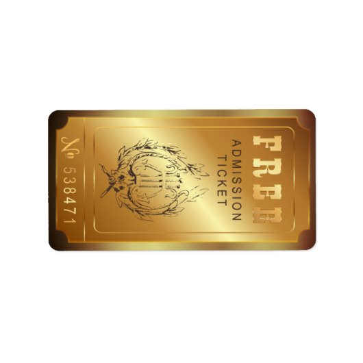 無料チケット1つの誕生日パーティーヴィンテージを許可 ラベル (正面)