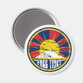 無料チベットラウンドグランジ マグネット (正面/裏面)