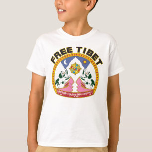 無料チベット国旗のロゴ Tシャツ