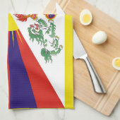 無料チベット国旗 キッチンタオル (四つ折り)